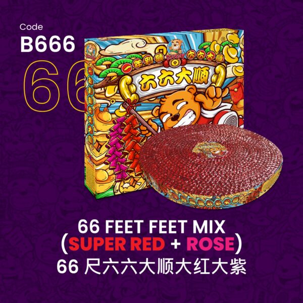 66 FEET MIX(SUPER RED+ROSE)66尺六六大顺大红大紫(超级鲜艳)